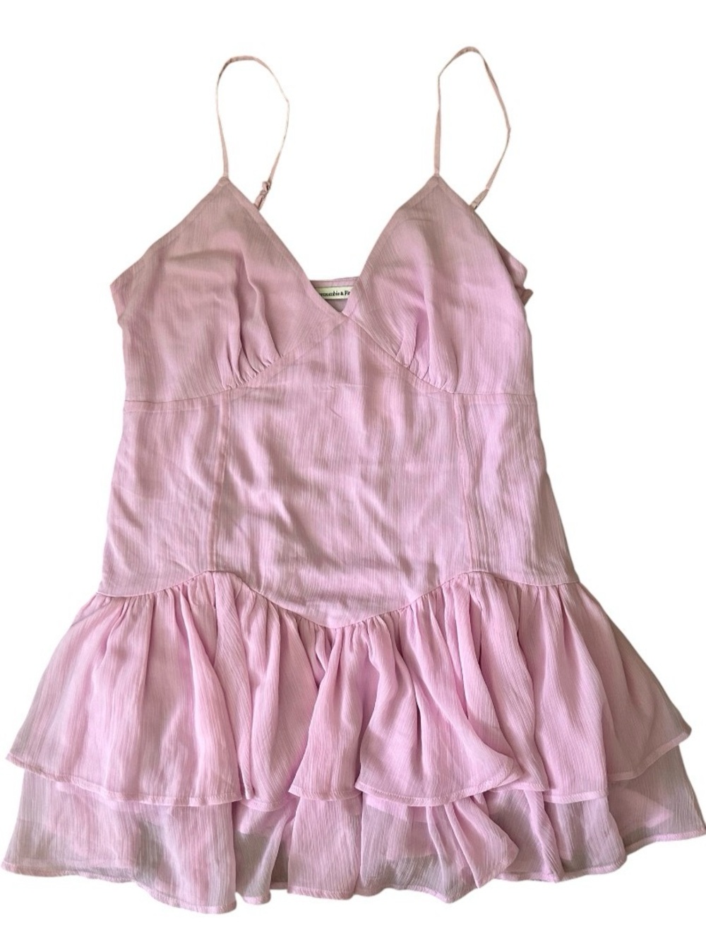 Abercrombie & Fitch Pink/Lilac Dropped Waist Ruffle Tiered Mini Dress Size Large